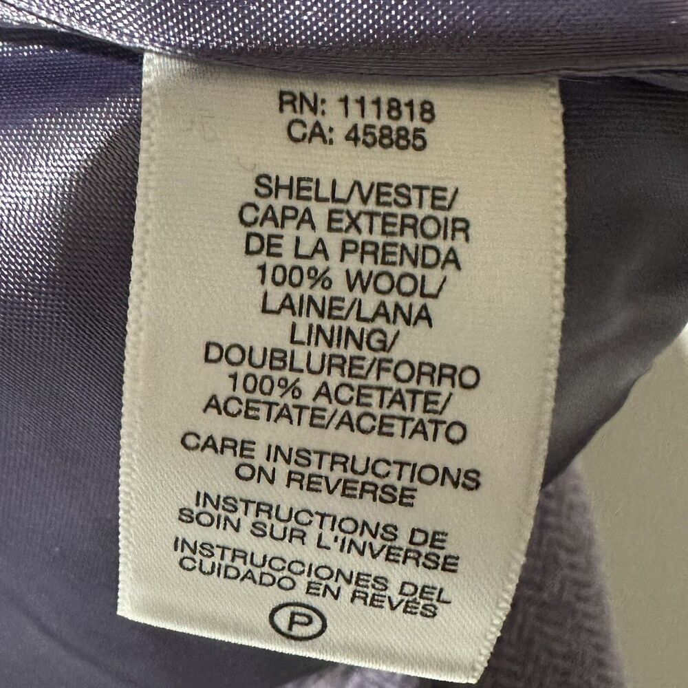 Michael Kors 100% Wool Herringbone Tweed Blazer Jacket Lavender Purple Size 2 - Picture 9 of 10